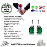 Green Tourmaline Zircon Sterling Silver Stud Earrings
