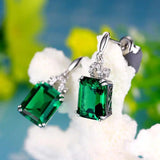 Green Tourmaline Zircon Sterling Silver Stud Earrings