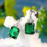 Green Tourmaline Zircon Sterling Silver Stud Earrings