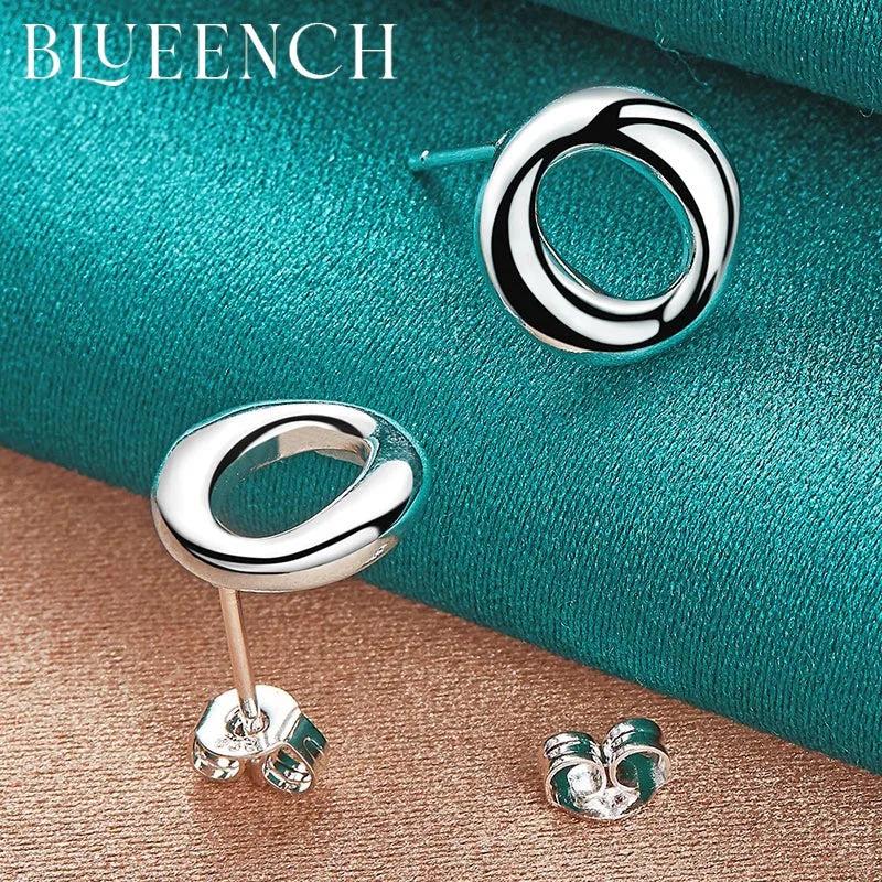 925 Silver Round Stud Earrings Wedding Party Jewelry