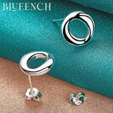 925 Silver Round Stud Earrings Wedding Party Jewelry