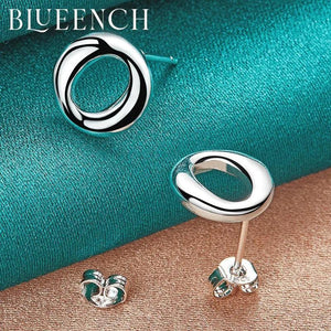 925 Silver Round Stud Earrings Wedding Party Jewelry