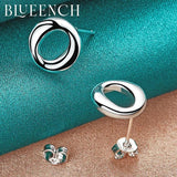 925 Silver Round Stud Earrings Wedding Party Jewelry
