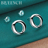 925 Silver Round Stud Earrings Wedding Party Jewelry