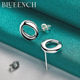 925 Silver Round Stud Earrings Wedding Party Jewelry