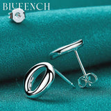 925 Silver Round Stud Earrings Wedding Party Jewelry
