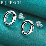 925 Silver Round Stud Earrings Wedding Party Jewelry