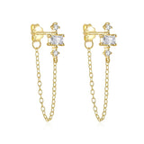 925 Silver Zirconia Stud Earrings For Women Teens