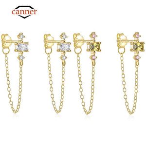 925 Silver Zirconia Stud Earrings For Women Teens