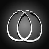 925 Silver Smooth U Hoop Earrings For Women Party