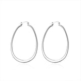 925 Silver Smooth U Hoop Earrings For Women Party