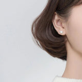 925 Sterling Silver Enamel Mouse Stud Earrings