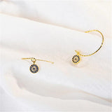 Karopel Evil Eye Earrings Silver Clear CZ Zircon Round Earrings