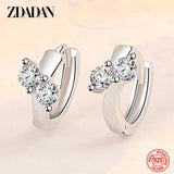 925 Silver 10MM Crystal Hoop Earrings Wedding Jewelry