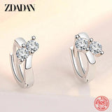 925 Silver 10MM Crystal Hoop Earrings Wedding Jewelry