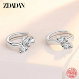 925 Silver 10MM Crystal Hoop Earrings Wedding Jewelry