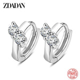 925 Silver 10MM Crystal Hoop Earrings Wedding Jewelry