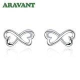 925 Silver Love Heart Small Stud Earring For Women