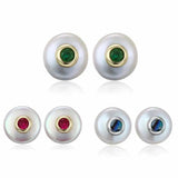 Baroque Sapphire Natural Pearl Earrings 925 Silver