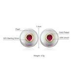 Baroque Sapphire Natural Pearl Earrings 925 Silver