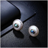 Baroque Sapphire Natural Pearl Earrings 925 Silver