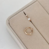 925 Silver Zirconia Small Hoop Earrings Women Sleeper Girls Office Jewelry