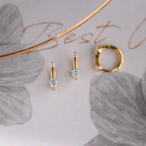 925 Silver Zirconia Small Hoop Earrings Women Sleeper Girls Office Jewelry