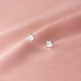925 Silver CZ Heart Devil & Angel Wings Earrings