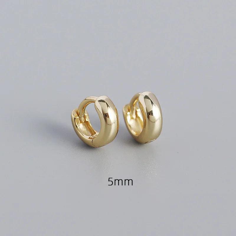 925 Sterling Silver Minimalism Round Hoop Earrings For Women
