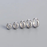 925 Sterling Silver Minimalism Round Hoop Earrings For Women