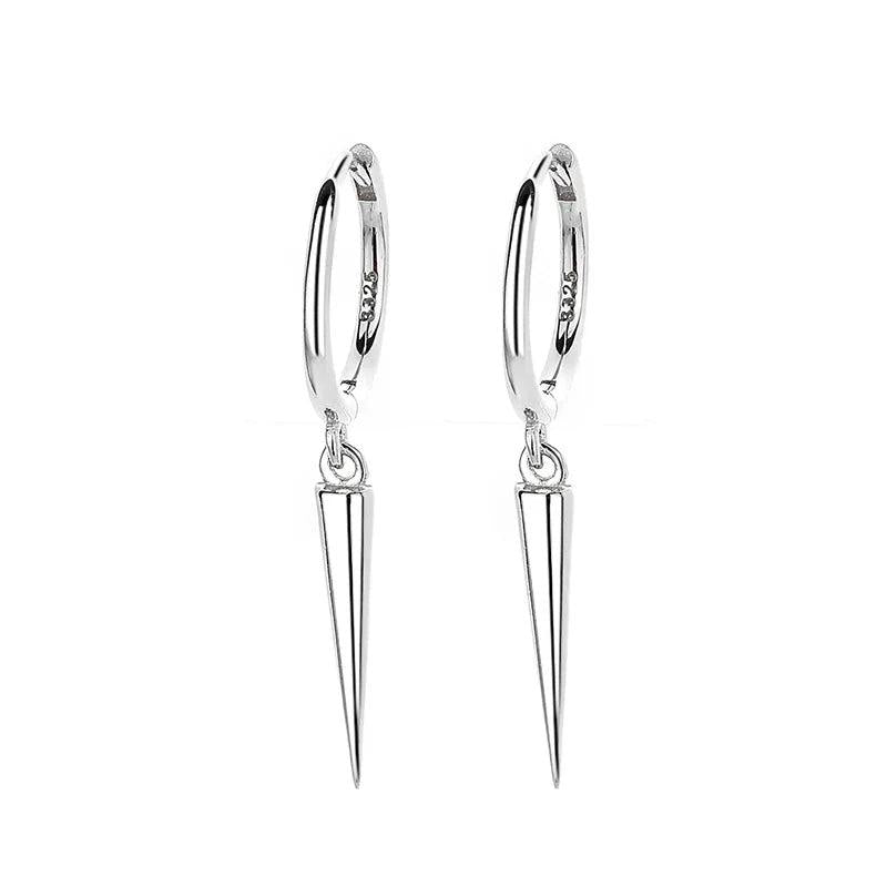 925 Silver Drop Earrings Zircon Punk Retro Dangle Earring