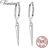 925 Silver Drop Earrings Zircon Punk Retro Dangle Earring