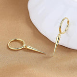 925 Silver Drop Earrings Zircon Punk Retro Dangle Earring