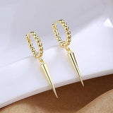 925 Silver Drop Earrings Zircon Punk Retro Dangle Earring