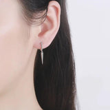 925 Silver Drop Earrings Zircon Punk Retro Dangle Earring
