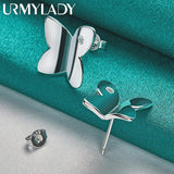 925 Sterling Silver Butterfly Zircon Earring Studs