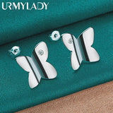 925 Sterling Silver Butterfly Zircon Earring Studs