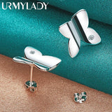 925 Sterling Silver Butterfly Zircon Earring Studs