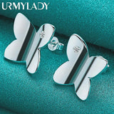 925 Sterling Silver Butterfly Zircon Earring Studs