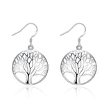 925 Silver Tree of Life Drop Earrings Wedding Jewelry