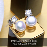 Freshwater Pearl Stud Earrings 925 Sterling Silver Wedding Jewelry