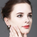 Freshwater Pearl Stud Earrings 925 Sterling Silver Wedding Jewelry