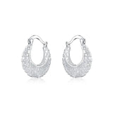 925 Silver Flower Hoop Earrings, Fine Openwork Design, Party Gift Jewelry
