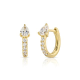 Silver 925 Hoop Earrings 18K for Women - Party Ear Piercing