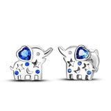Sparkling Heart Stud Earrings 925 Silver for Women's Engagement Jewelry
