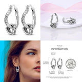 Sparkling Heart Stud Earrings 925 Silver for Women's Engagement Jewelry