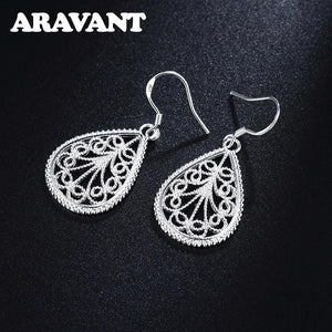 925 Silver Water Drop Earrings Wedding Jewelry