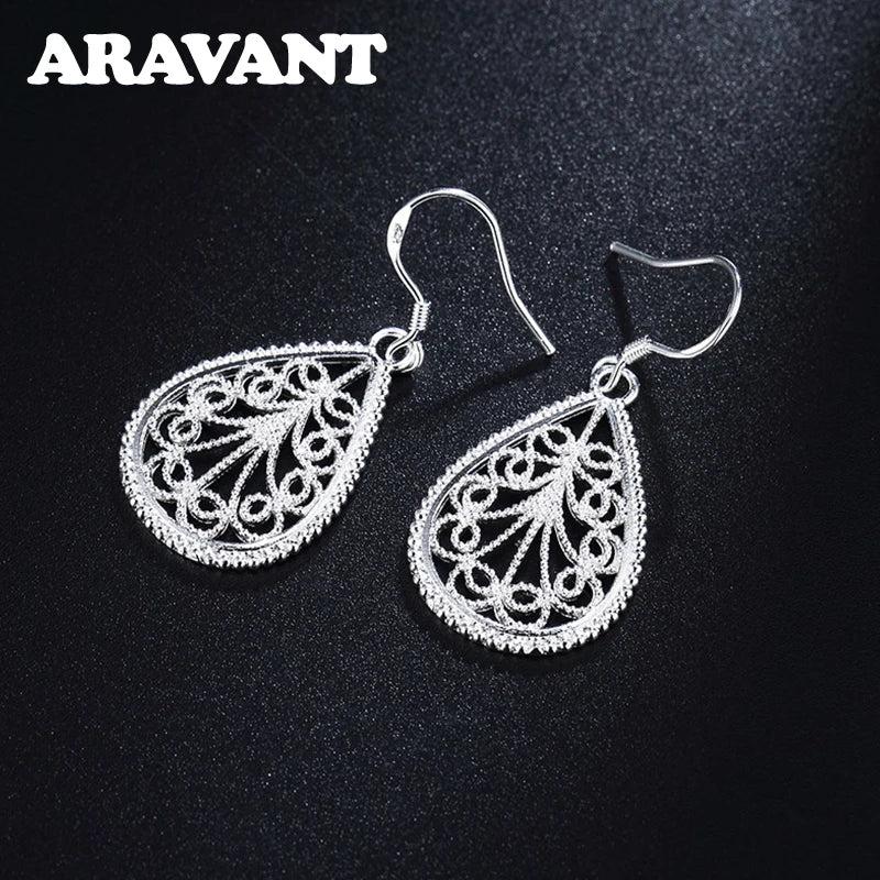 925 Silver Water Drop Earrings Wedding Jewelry