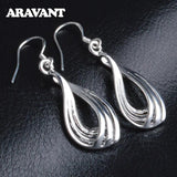 925 Silver Wave Drop Earrings Wedding Gift