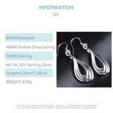 925 Silver Wave Drop Earrings Wedding Gift
